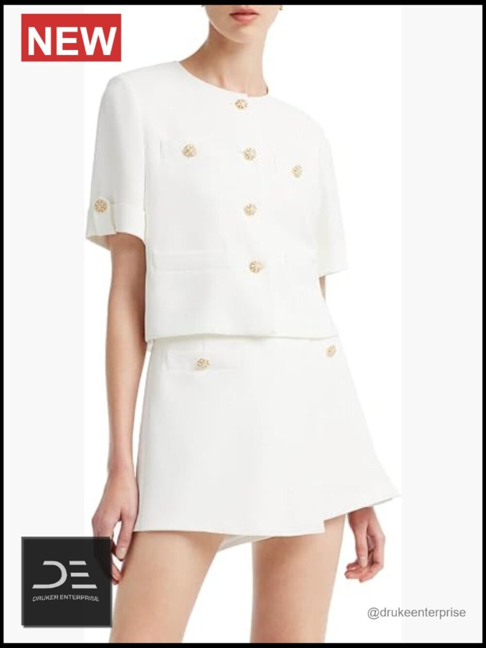 Acetate Blazer and Shorts 2 Piece Suit Set Business Casual Outfits